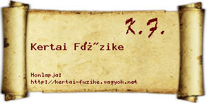 Kertai Füzike névjegykártya